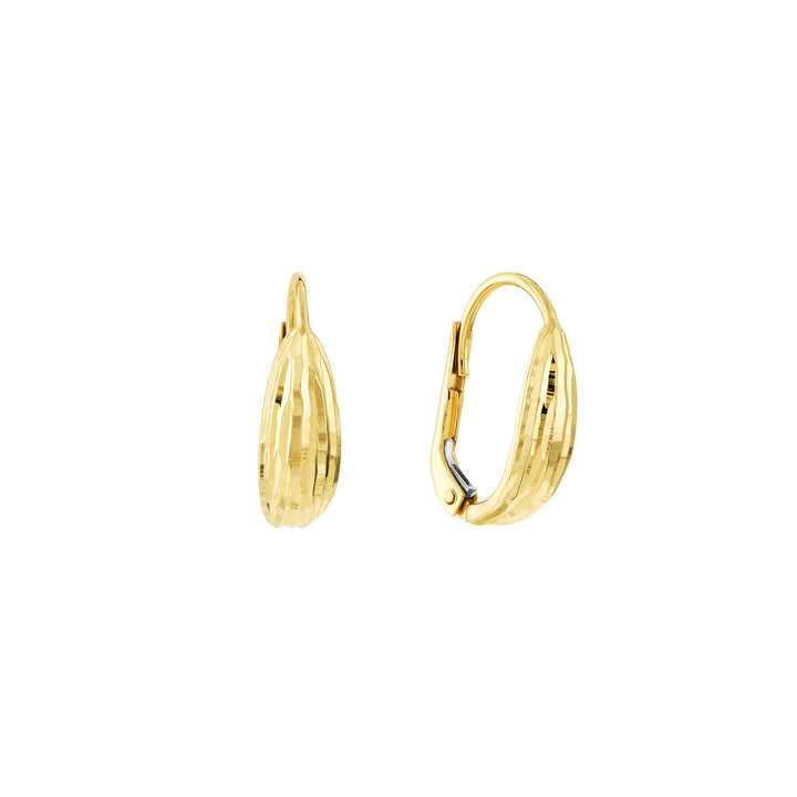 Ribbed Earrings on Leverback