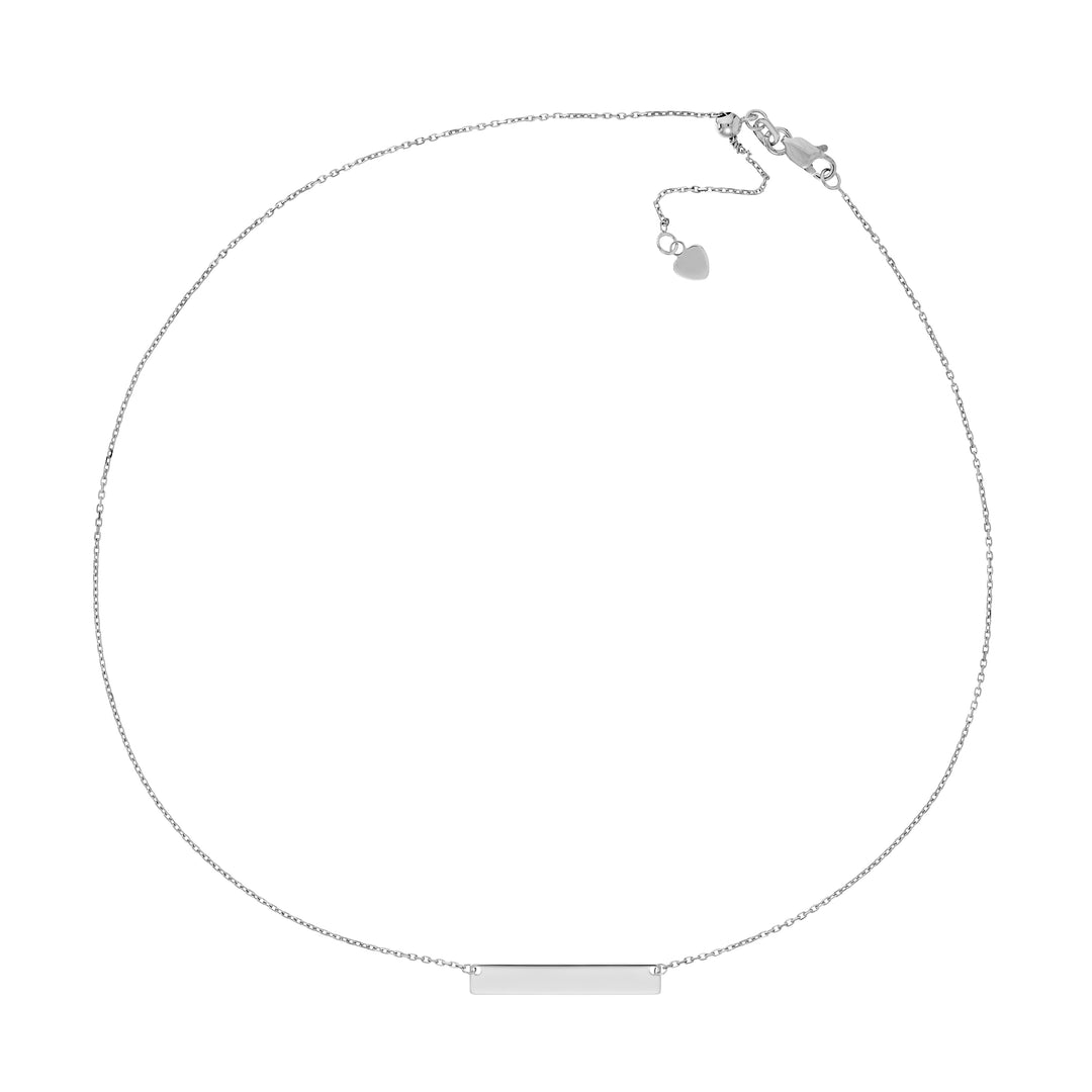 Sterling Silver Engravable Mini Bar Adjustable Choker