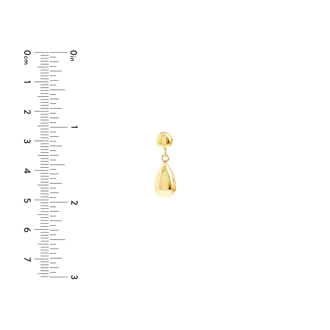 Bead Stud Earrings with Teardrop Dangle