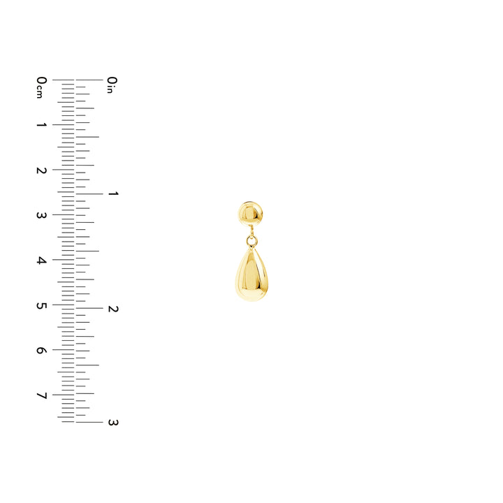 Bead Stud Earrings with Teardrop Dangle