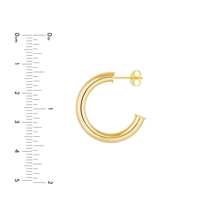 4mm x 25mm Tube Hoop Earrings