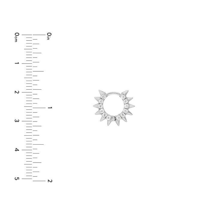 Pavé Diamond Sides Spiked Huggie Earrings