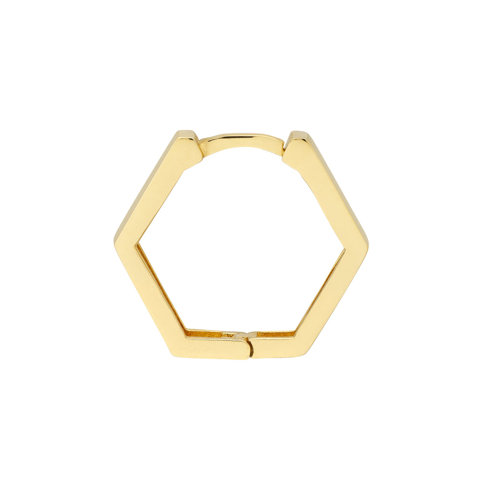 Mini Pentagon Shaped Hoop Earrings