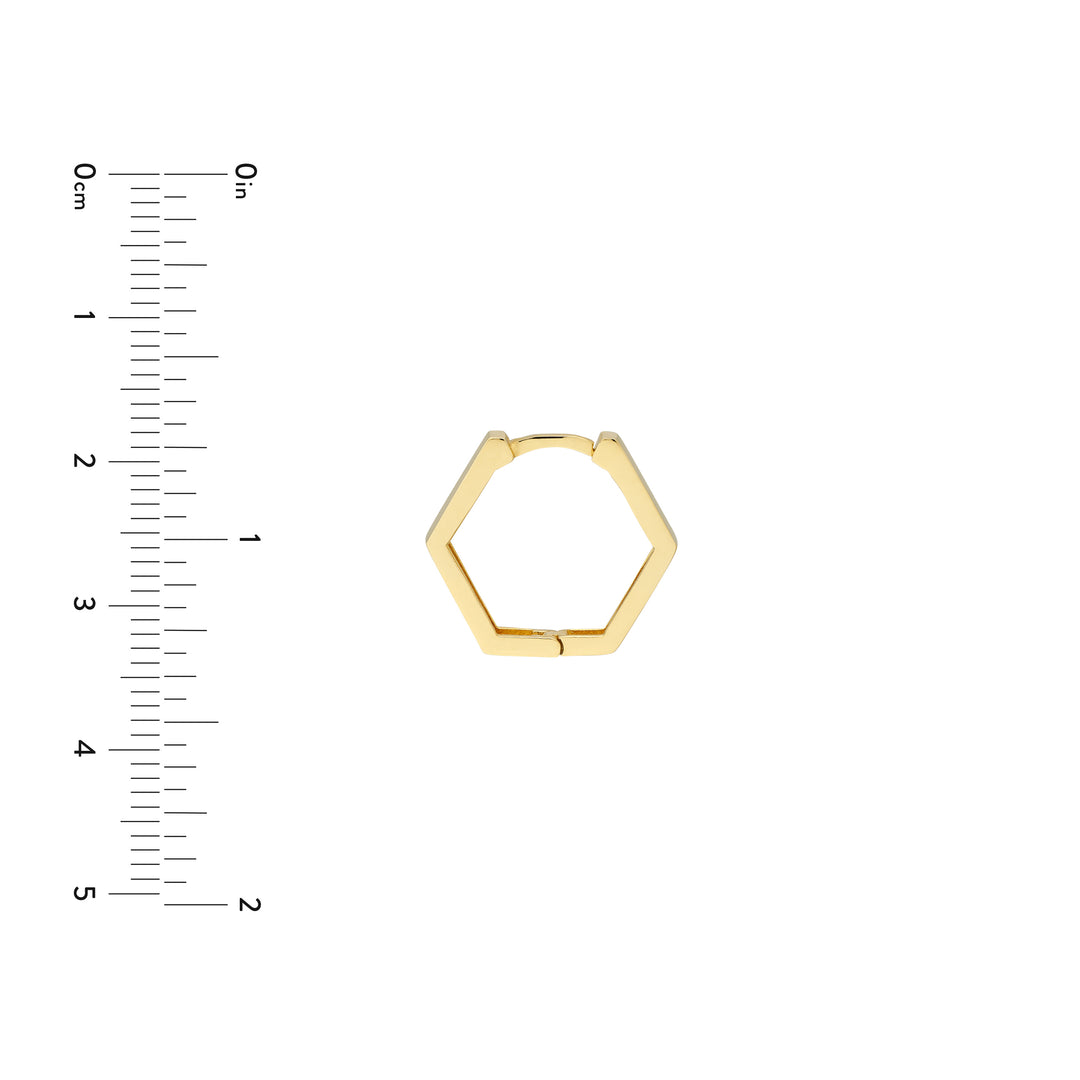 Mini Pentagon Shaped Hoop Earrings