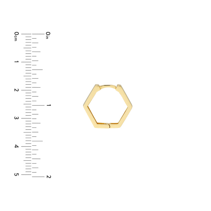 Mini Pentagon Shaped Hoop Earrings