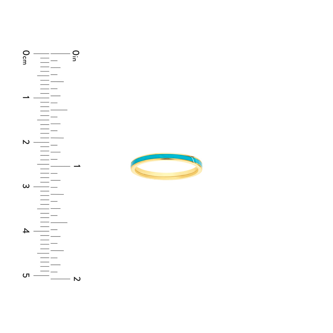Turquoise Enamel Band Ring
