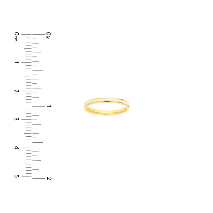 White Enamel Band Ring
