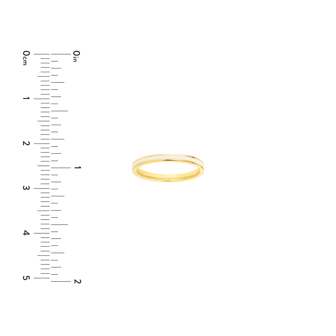 White Enamel Band Ring