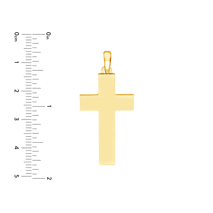 Large Plain Flat Polished Cross Pendant