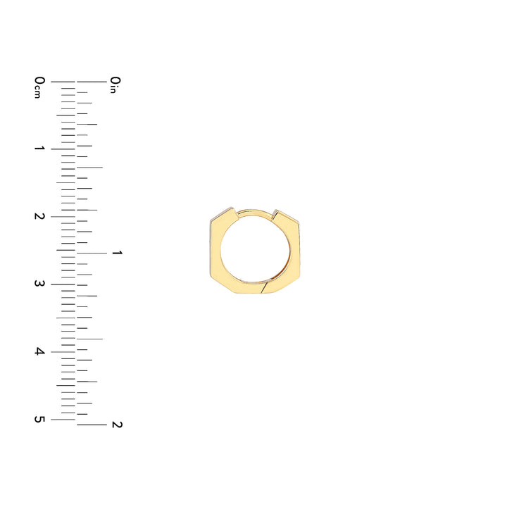 Heptagon Polished Huggie Earrrings