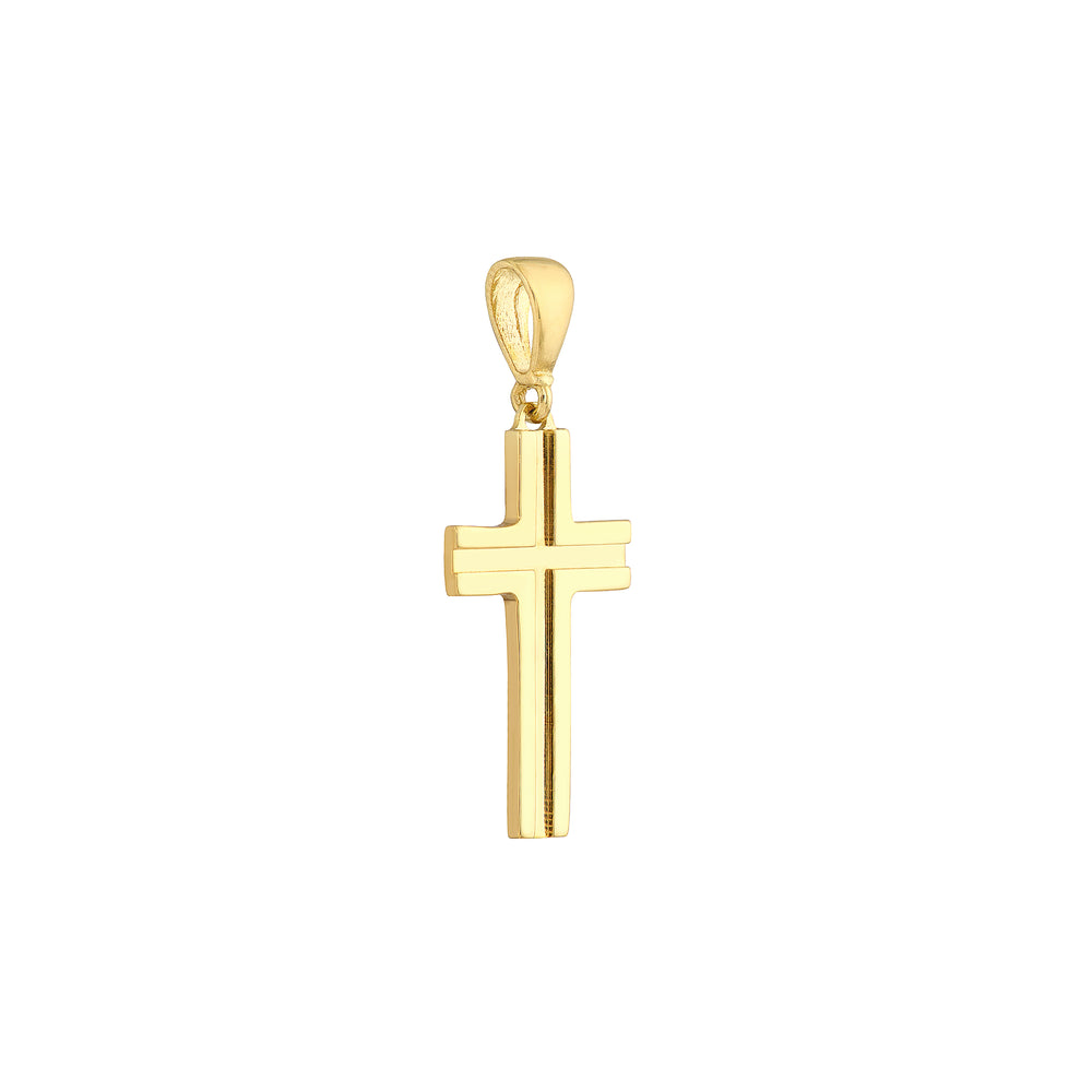 Small Polished Grooved Cross