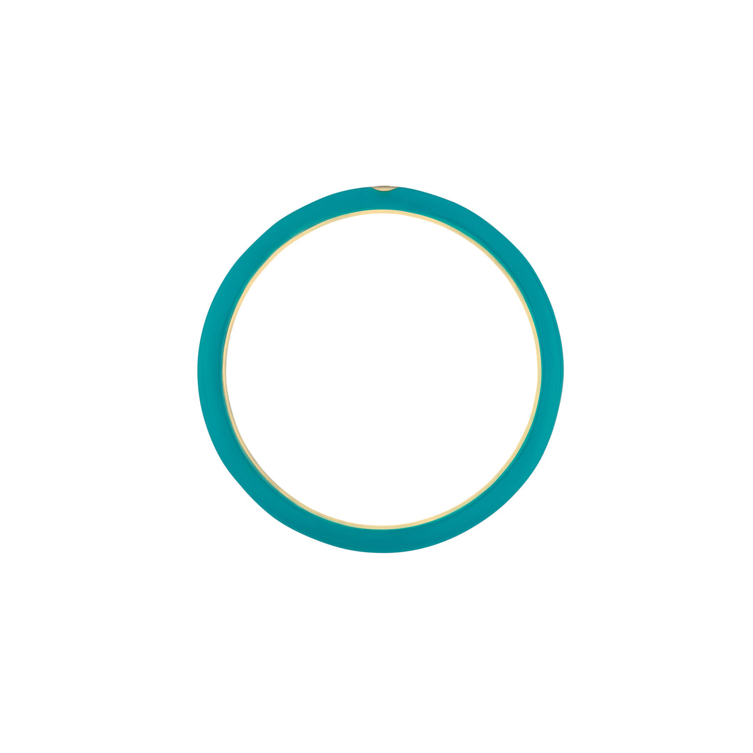 Diamond Bezel on Teal Enamel Band