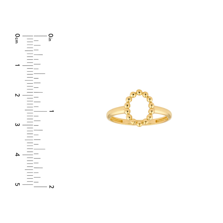 Beaded Open Oval Ring
