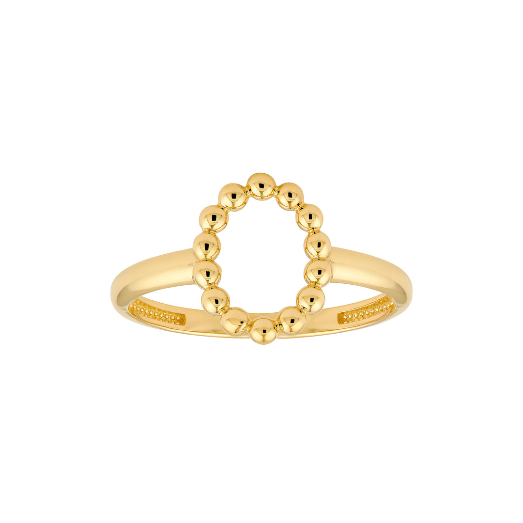 Beaded Open Oval Ring
