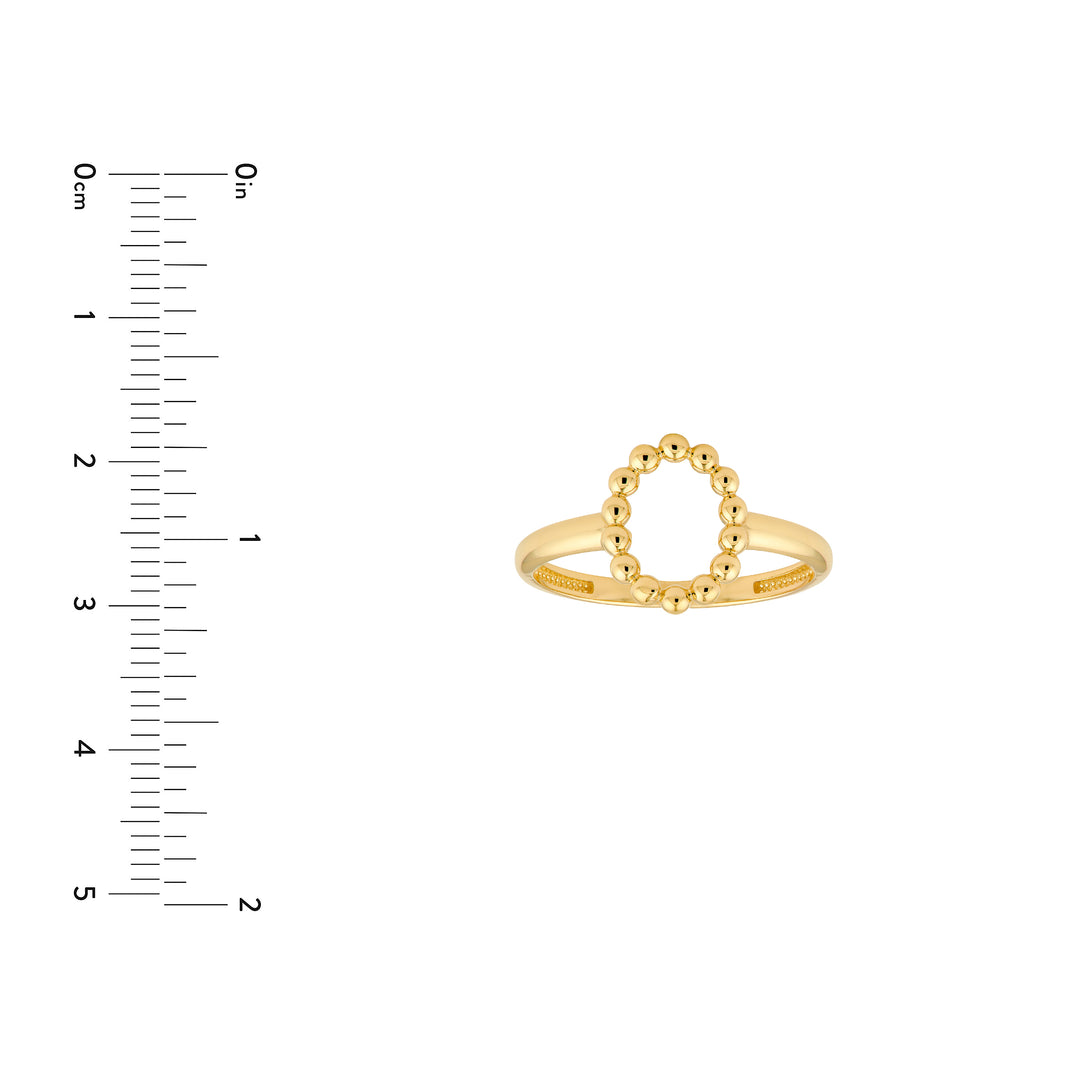 Beaded Open Oval Ring