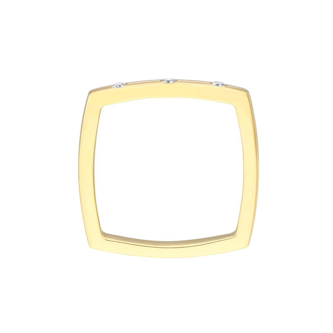 Bold Diamond Square Band Ring
