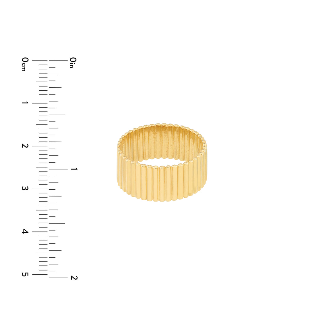 Ribbed Cigar Wide Band Ring