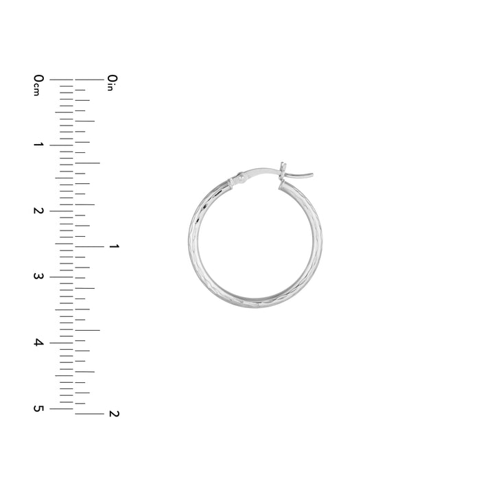 2mm x 20mm Diamond-Cut Hoop Earrings
