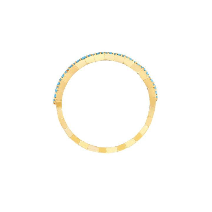 Lt.Turquoise Stone Zig Zag Ring
