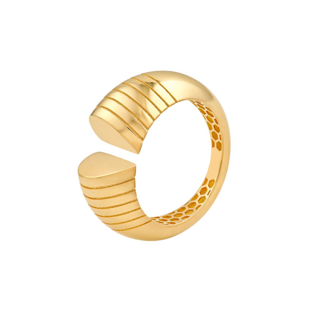 Split Heart Diamond Cut Ring