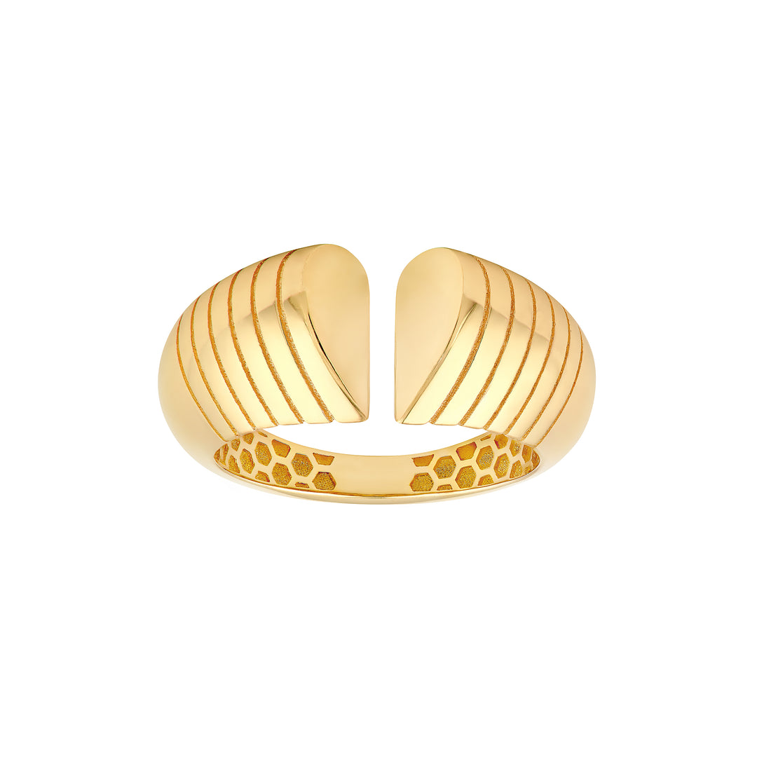 Split Heart Diamond Cut Ring