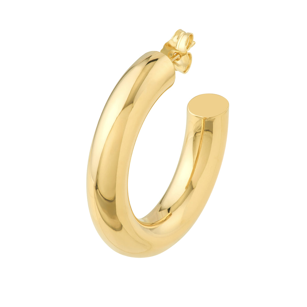 6x30mm Polished Open Hoop Earrings