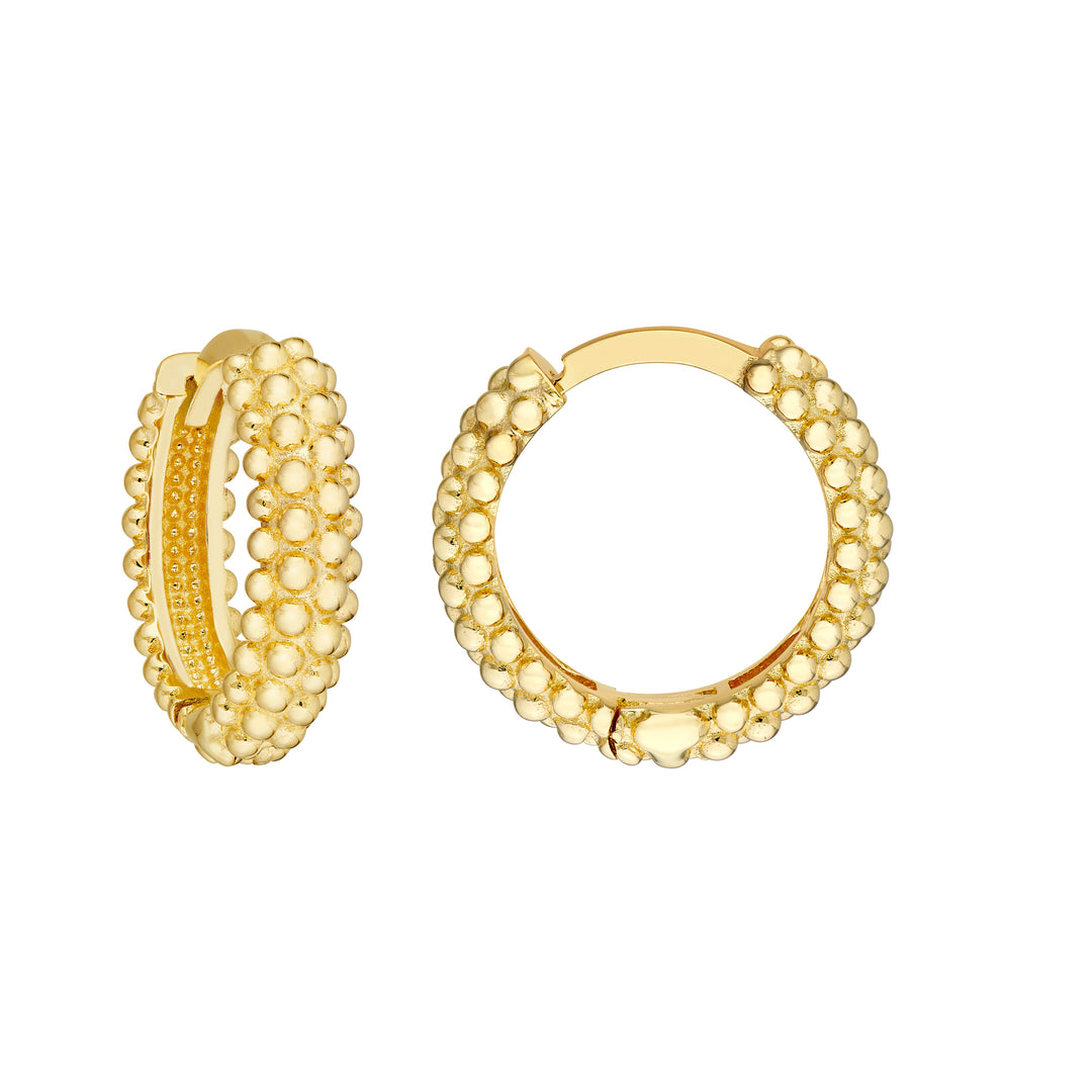 Bubble Textured Round Hoop Earrings