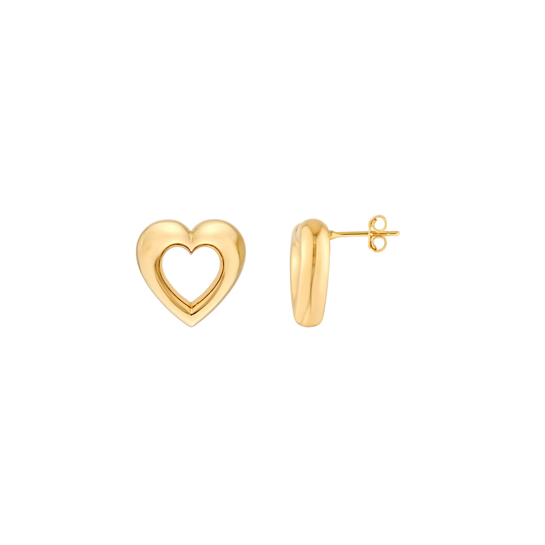 Open Heart Stud Earrings