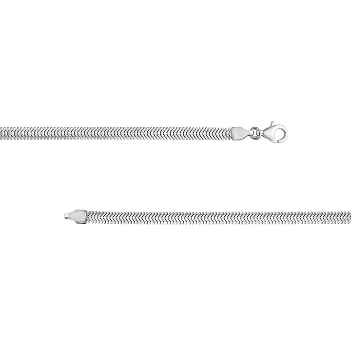 Sterling Silver 3.40mm D/C Flat Oval Snake Chain