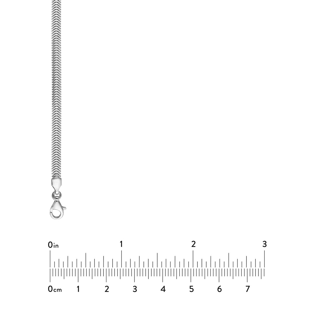 Sterling Silver 3.40mm D/C Flat Oval Snake Chain
