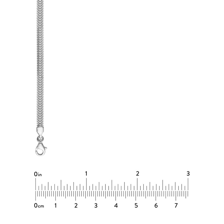 Sterling Silver 3.40mm D/C Flat Oval Snake Chain