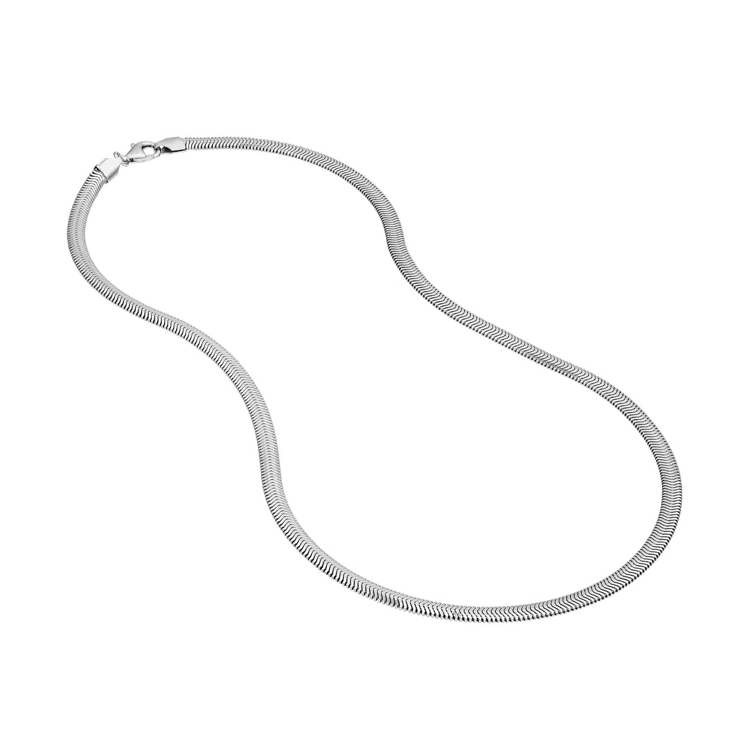 Sterling Silver 4.20mm D/C Flat Oval Snake Chain