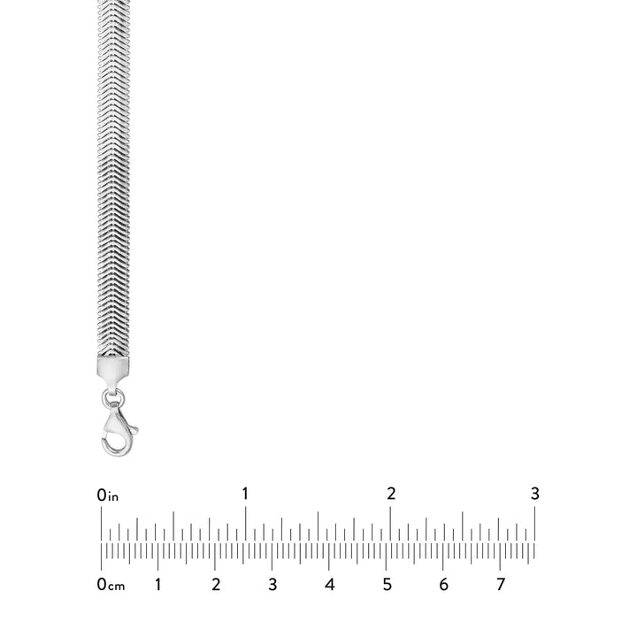 Sterling Silver 6.40mm D/C Flat Oval Snake Chain