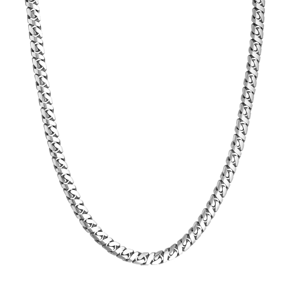 Sterling Silver 7mm 8-Sided D/C Curb Chain