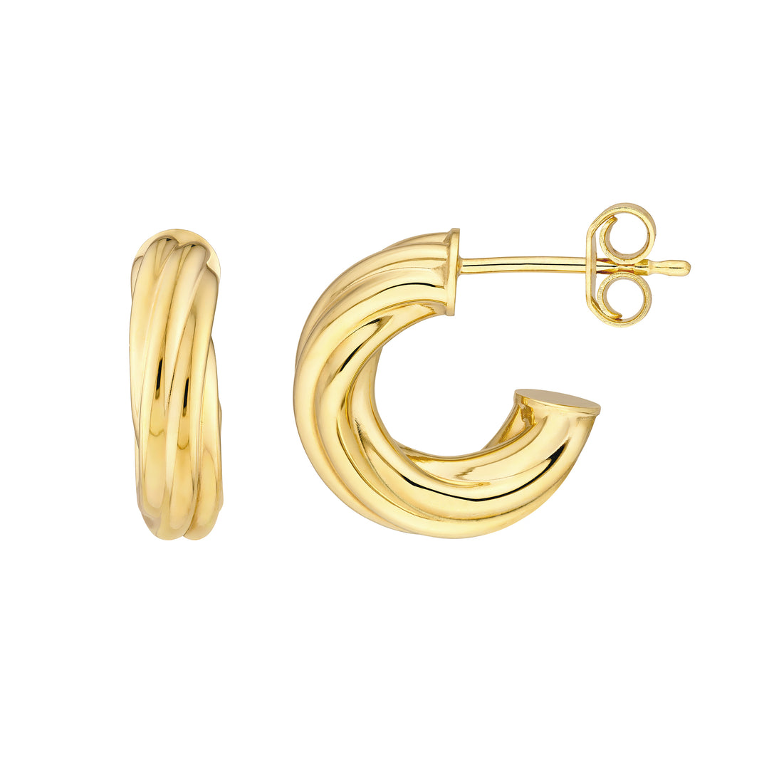 6mm ID Twisted Open Hoop Earrings