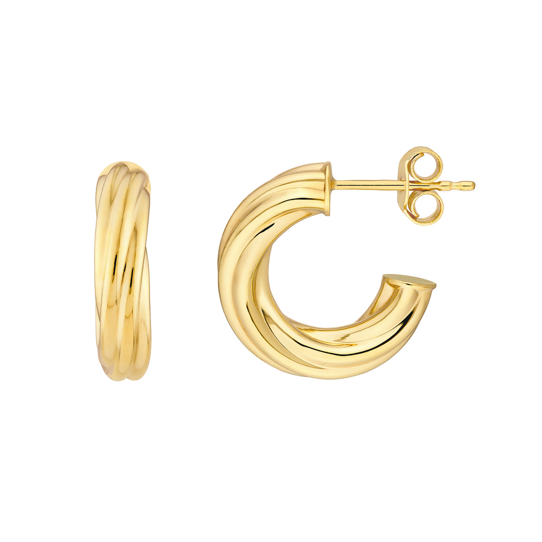 8mm ID Twisted Open Hoop Earring