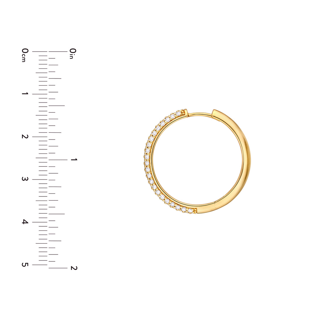 3 Row Diamond Pavé Hoop Earrings (1-1/3tcw)