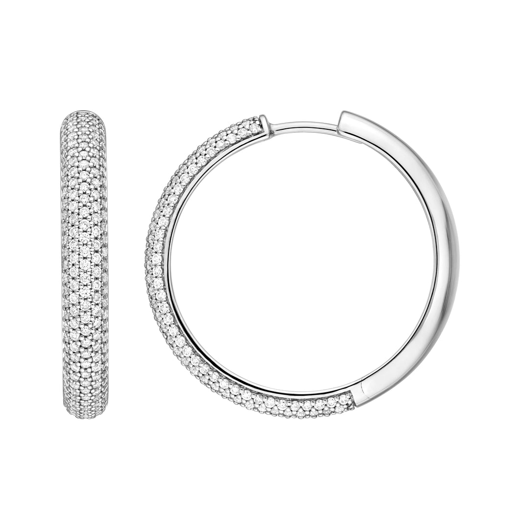 5 Row Diamond Pavé Hoop Earrings (1tcw)