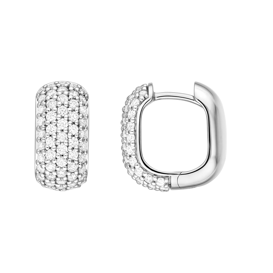 5 Row Pavé Diamond Paper Clip Huggies (7/8tcw)