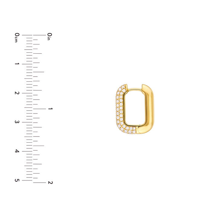 3 Row Pavé Diamond Paper Clip Huggies (1tcw)