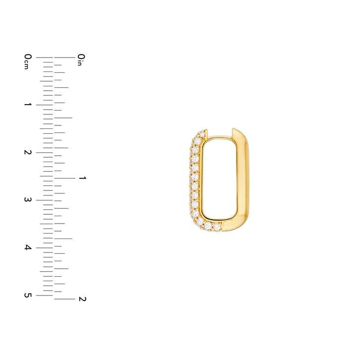 3 Row Pavé Diamond Paper Clip Earrings (1-3/8tcw)