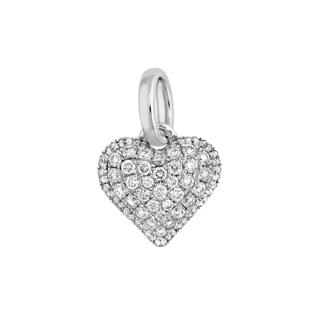 Pavé Diamond Heart Pendant (3/8tcw) in White Gold