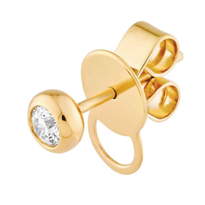 Bezel Set Diamond Stud Earrings (1/5tcw)