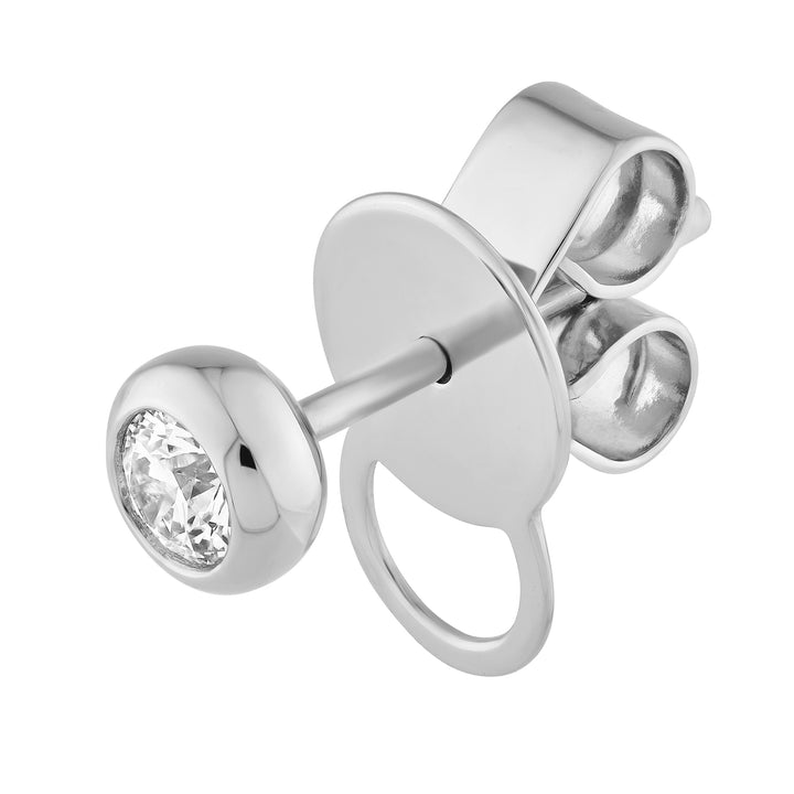 Bezel Set Diamond Stud Earrings (1/5tcw)