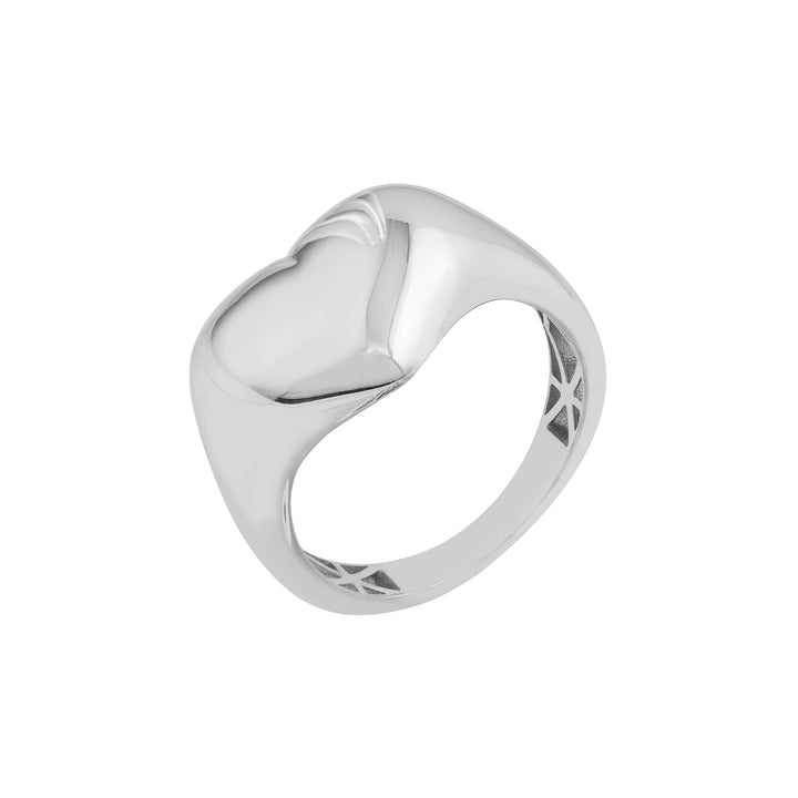 Sterling Silver Heart Dome Ring