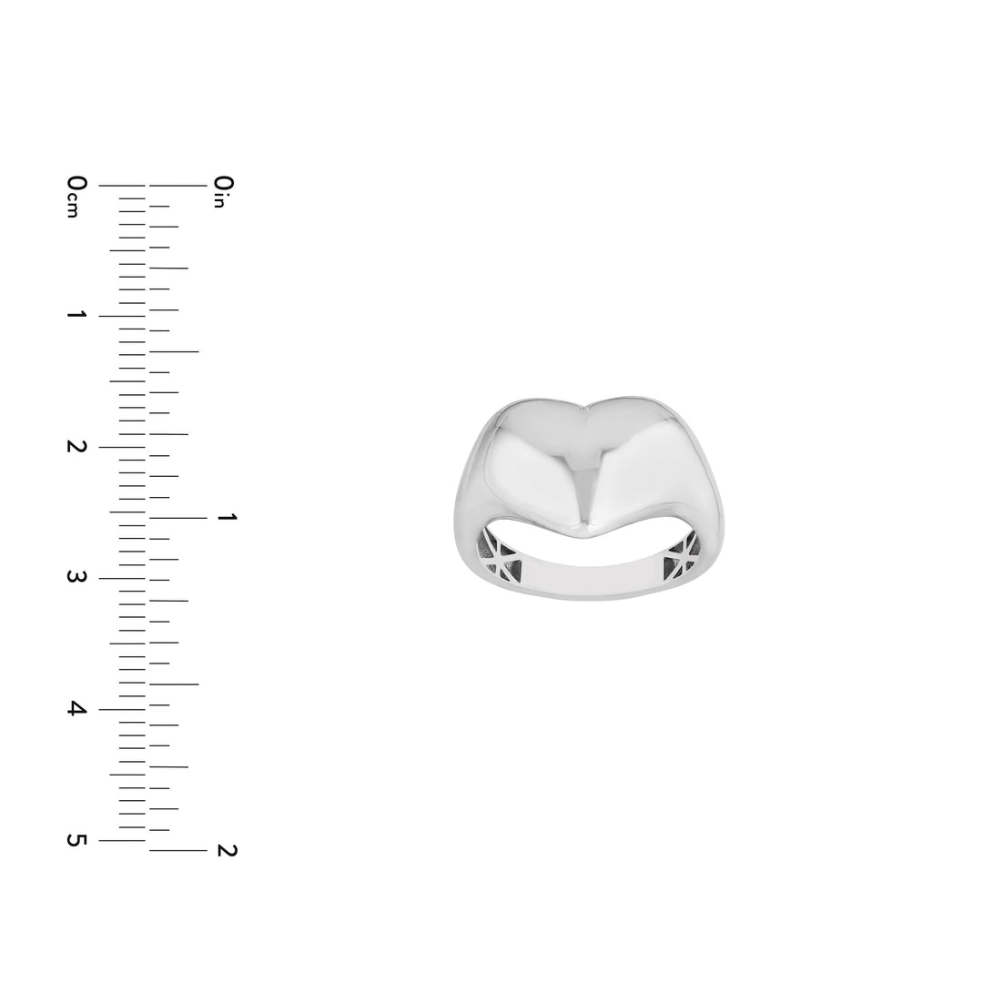 Sterling Silver Heart Dome Ring