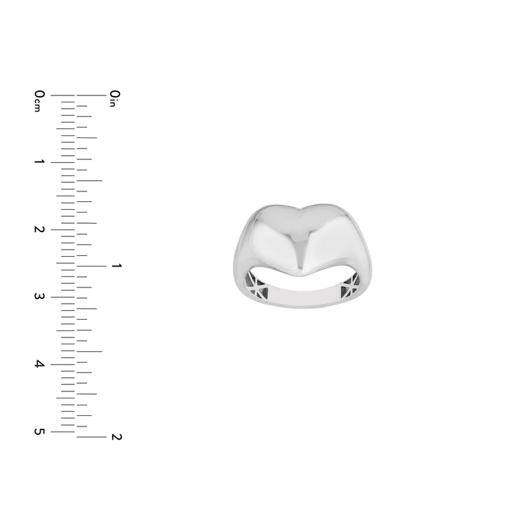 Sterling Silver Heart Dome Ring