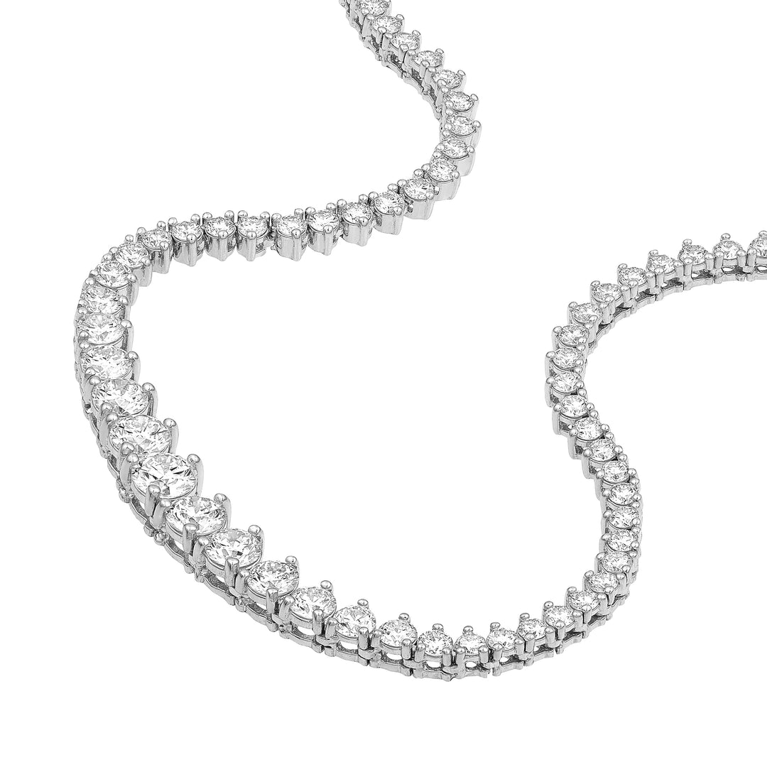 Diamond Graduated Half Tennis Necklace (3-1/3tcw)