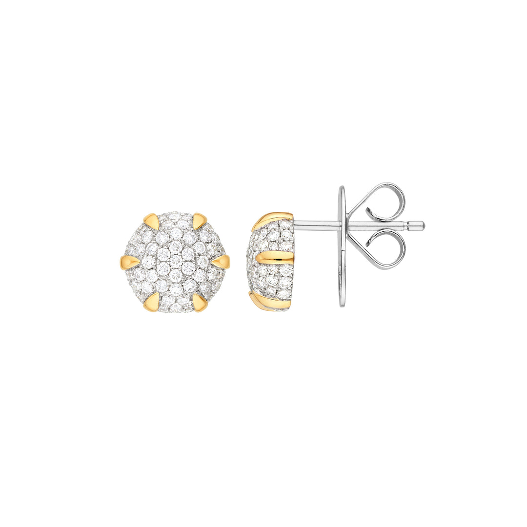 Diamond Pavé Round Stud Earrings (1/2tcw)