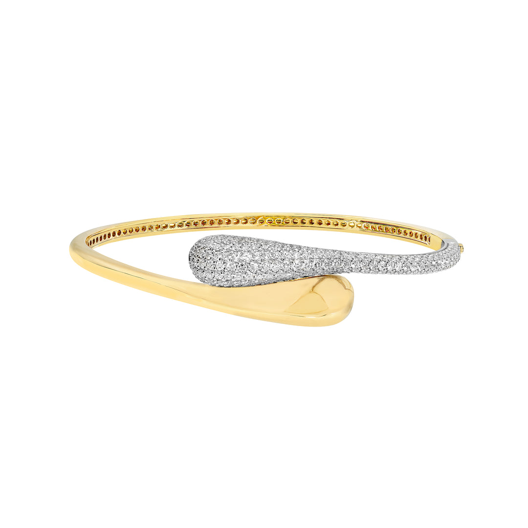 Diamond Pavé Teardrop Bypass Bangle